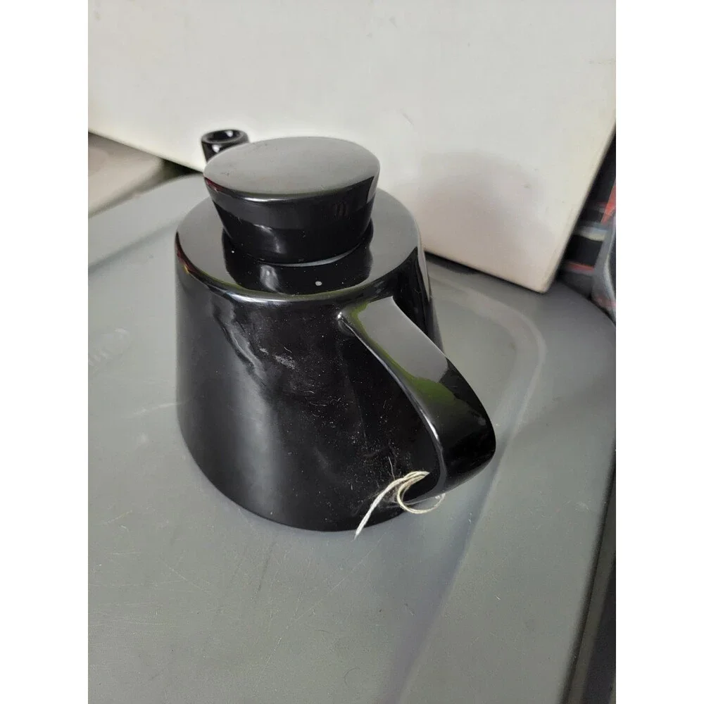 Vintage IKEA Black Varme Teapot 15199 Ceramic Modernist Swedish Design 1990s